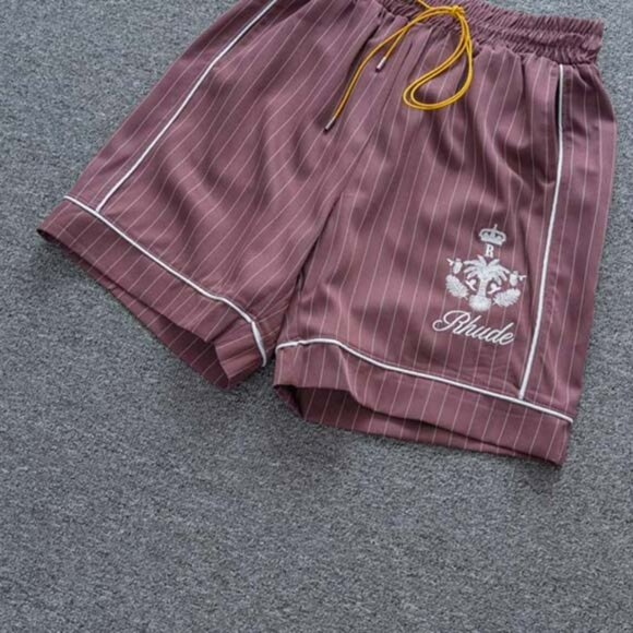Rhude Jacquard Check Embroidered Logo Shorts Pink - Picture 7 of 11